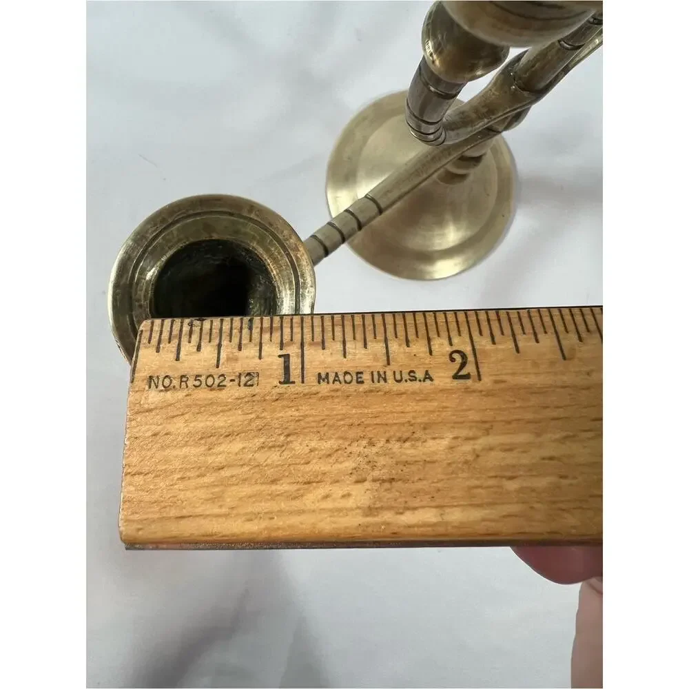 Vintage Brass 5-Arm Candelabra Candle Holder Patina Candelabrum Centerpiece